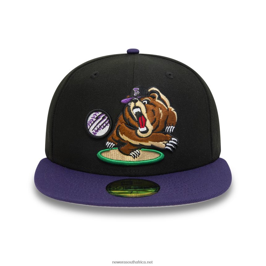 Fresno Grizzlies MiLB Black and Purple 59FIFTY Fitted Cap New Era TRBRBN648