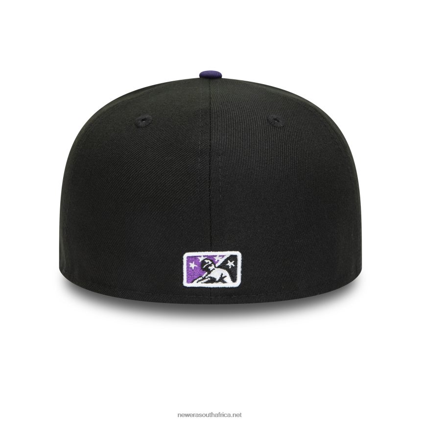 Fresno Grizzlies MiLB Black and Purple 59FIFTY Fitted Cap New Era TRBRBN648