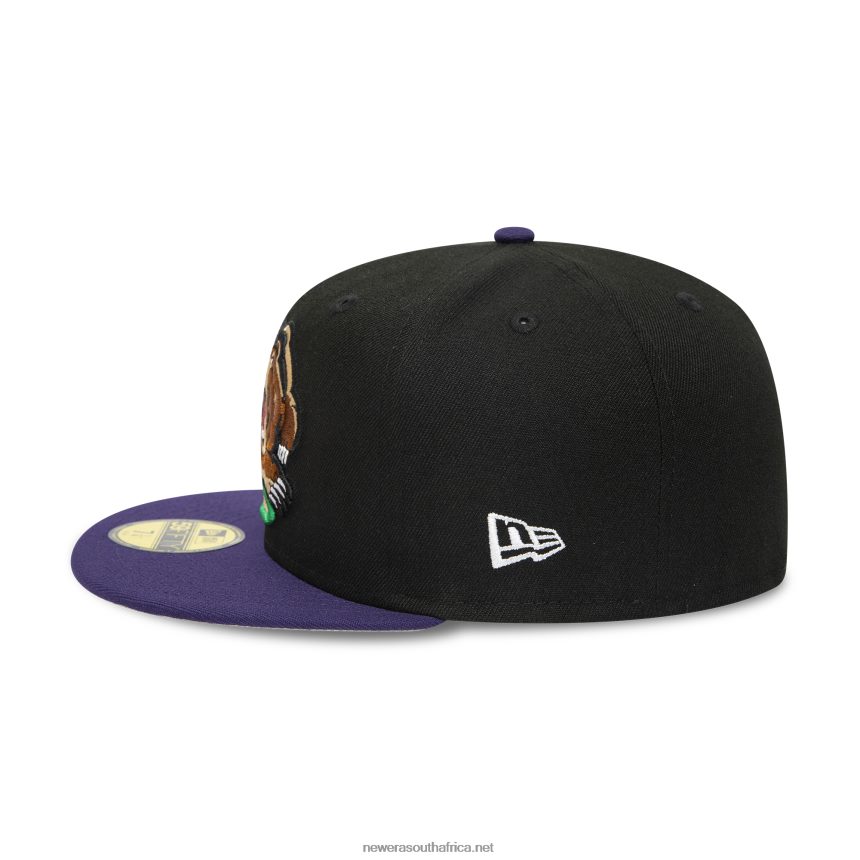 Fresno Grizzlies MiLB Black and Purple 59FIFTY Fitted Cap New Era TRBRBN648