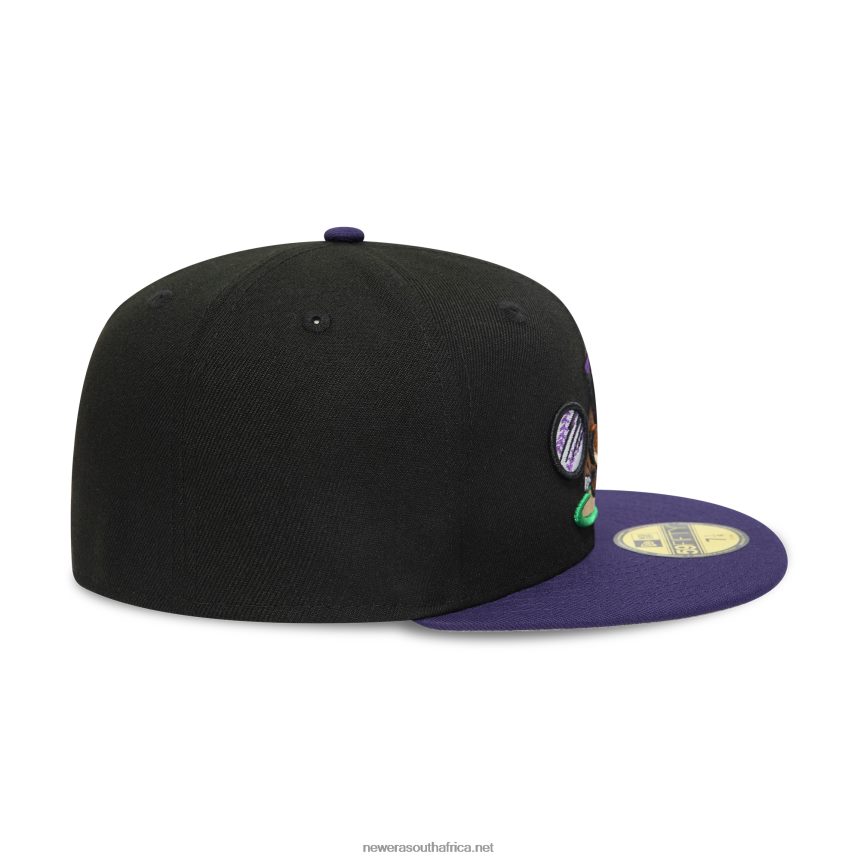 Fresno Grizzlies MiLB Black and Purple 59FIFTY Fitted Cap New Era TRBRBN648