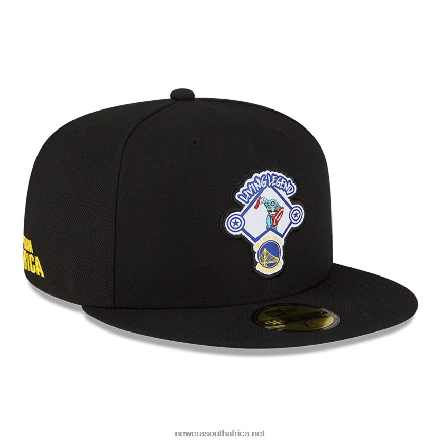 Golden State Warriors NBA x Marvel Captain America Black 59FIFTY Fitted Cap New Era TRBRBN2