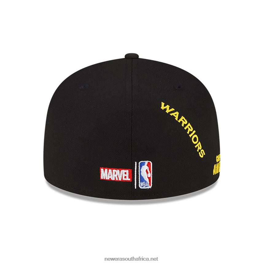 Golden State Warriors NBA x Marvel Captain America Black 59FIFTY Fitted Cap New Era TRBRBN2