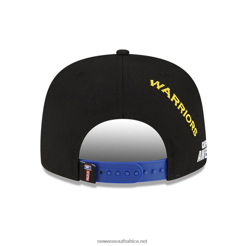 Golden State Warriors NBA x Marvel Captain America Black 9FIFTY Snapback Cap New Era TRBRBN1934