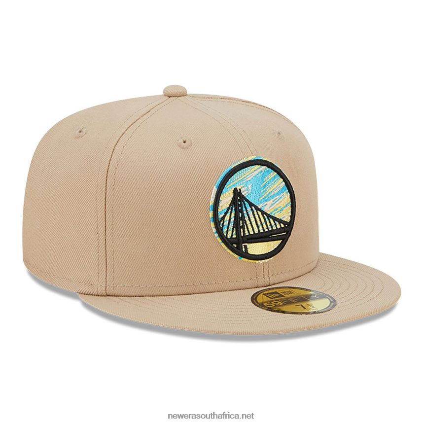 Golden State Warriors Team Neon Beige 59FIFTY Fitted Cap New Era TRBRBN382