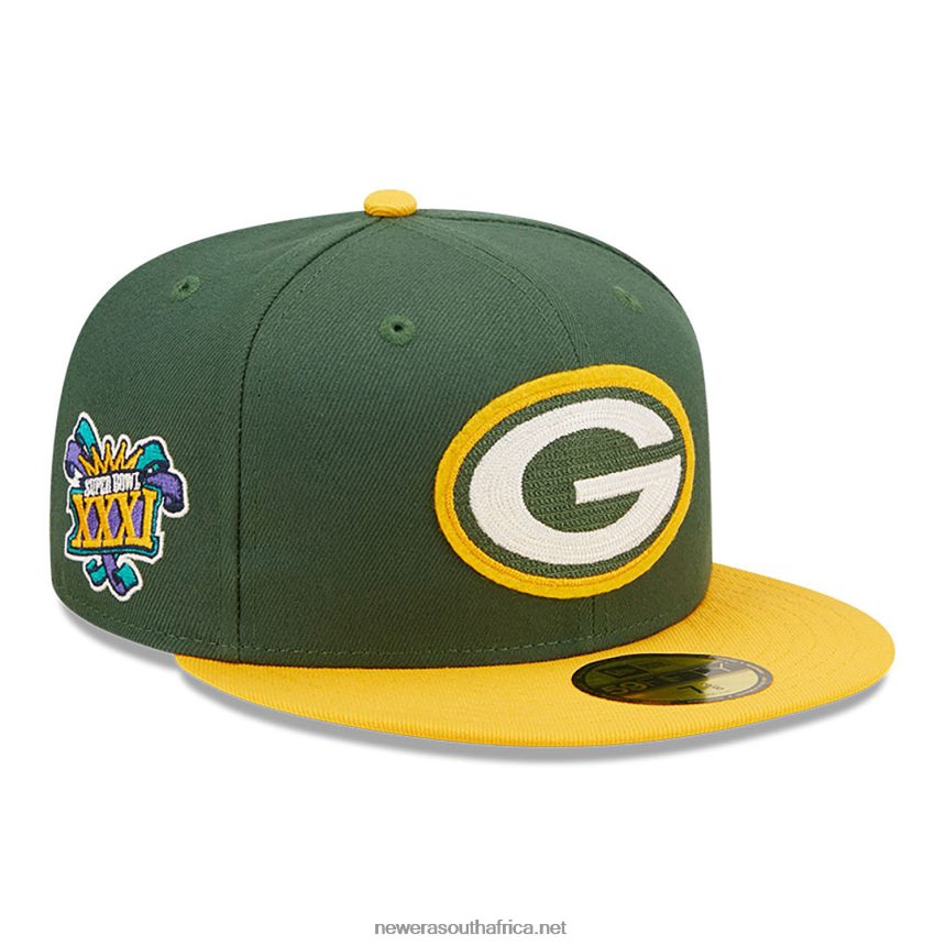 Green Bay Packers NE Letterman Dark Green 59FIFTY Fitted Cap New Era TRBRBN529