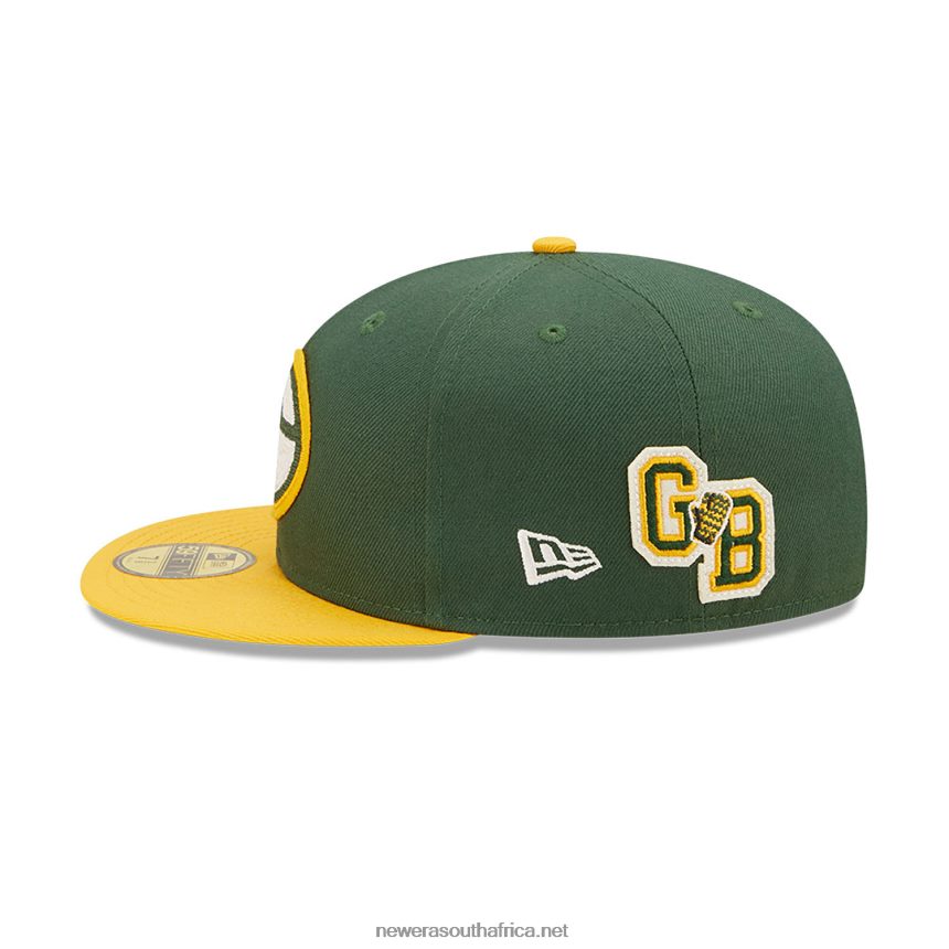 Green Bay Packers NE Letterman Dark Green 59FIFTY Fitted Cap New Era TRBRBN529