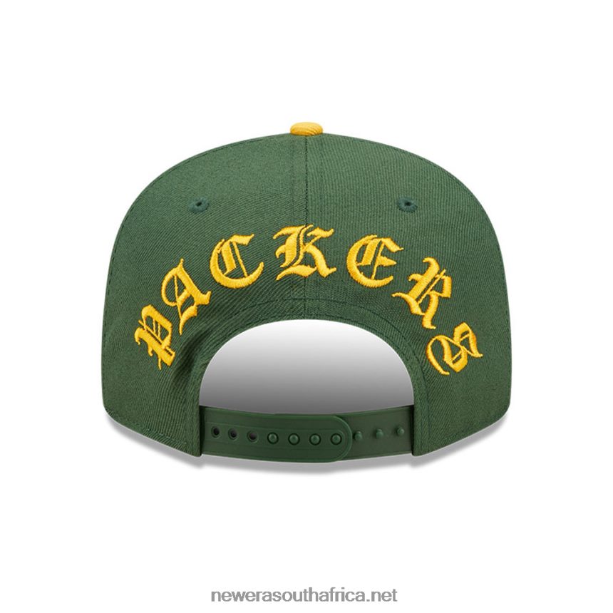 Green Bay Packers NFL Black Letter Arch Green 9FIFTY Snapback Cap New Era TRBRBN2070