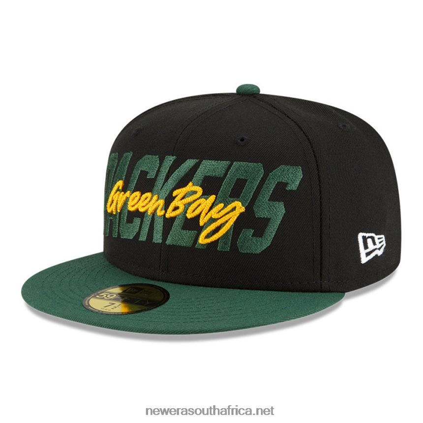 Green Bay Packers NFL Draft Black 59FIFTY Fitted Cap New Era TRBRBN912
