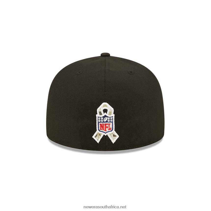 Green Bay Packers NFL Salute to Service Black 59FIFTY Fitted Cap New Era TRBRBN1356