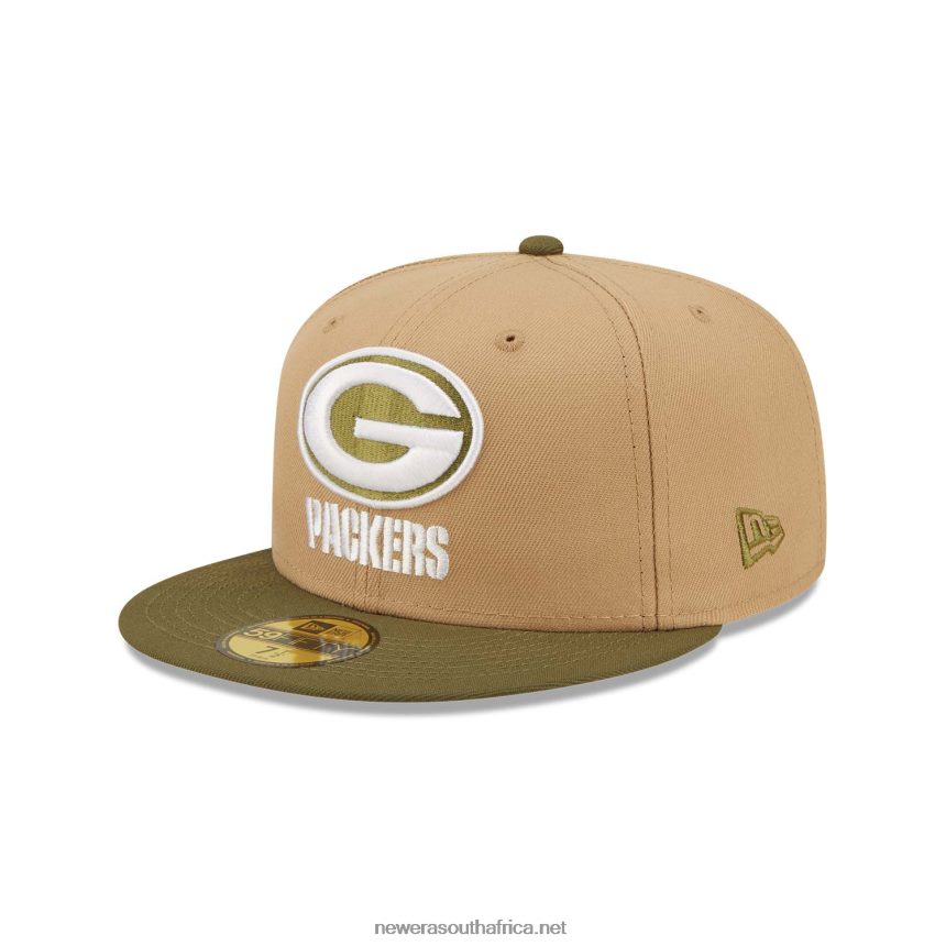 Green Bay Packers NFL Teams Beige 59FIFTY Cap New Era TRBRBN1252