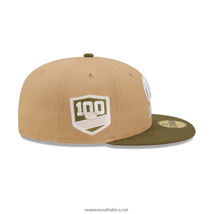 Green Bay Packers NFL Teams Beige 59FIFTY Cap New Era TRBRBN1252