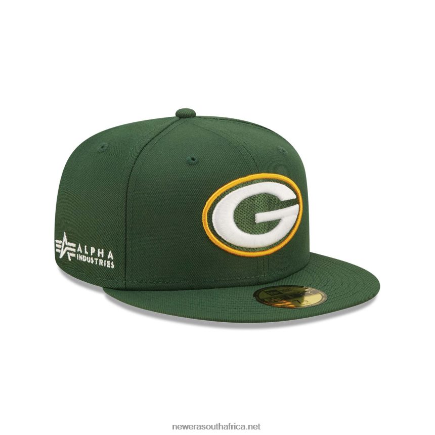 Green Bay Packers x Alpha Industries Green 59FIFTY Fitted Cap New Era TRBRBN547