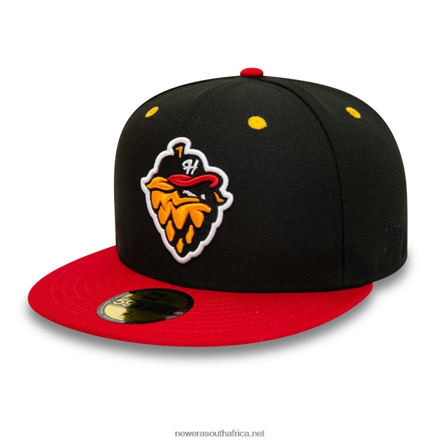 Hillsboro Hops MiLB Black and Red 59FIFTY Fitted Cap New Era TRBRBN877