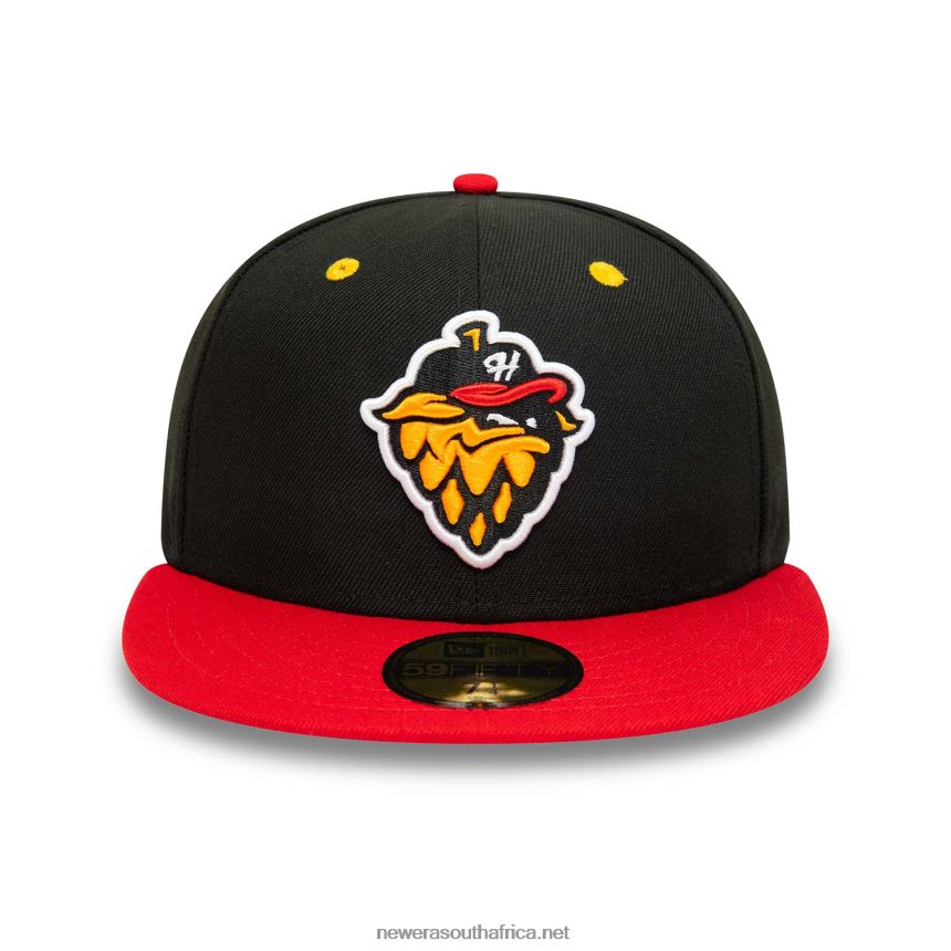 Hillsboro Hops MiLB Black and Red 59FIFTY Fitted Cap New Era TRBRBN877