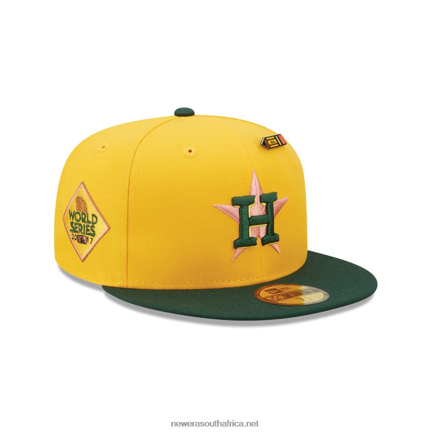 Houston Astros Back to School Yellow 59FIFTY Fitted Cap New Era TRBRBN665