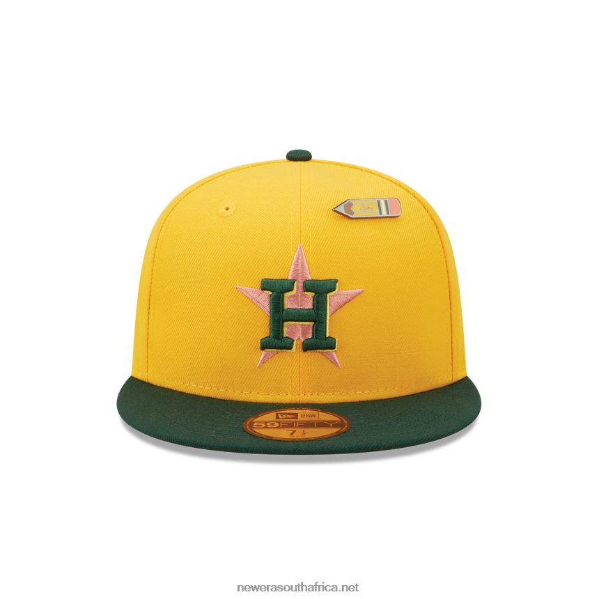 Houston Astros Back to School Yellow 59FIFTY Fitted Cap New Era TRBRBN665