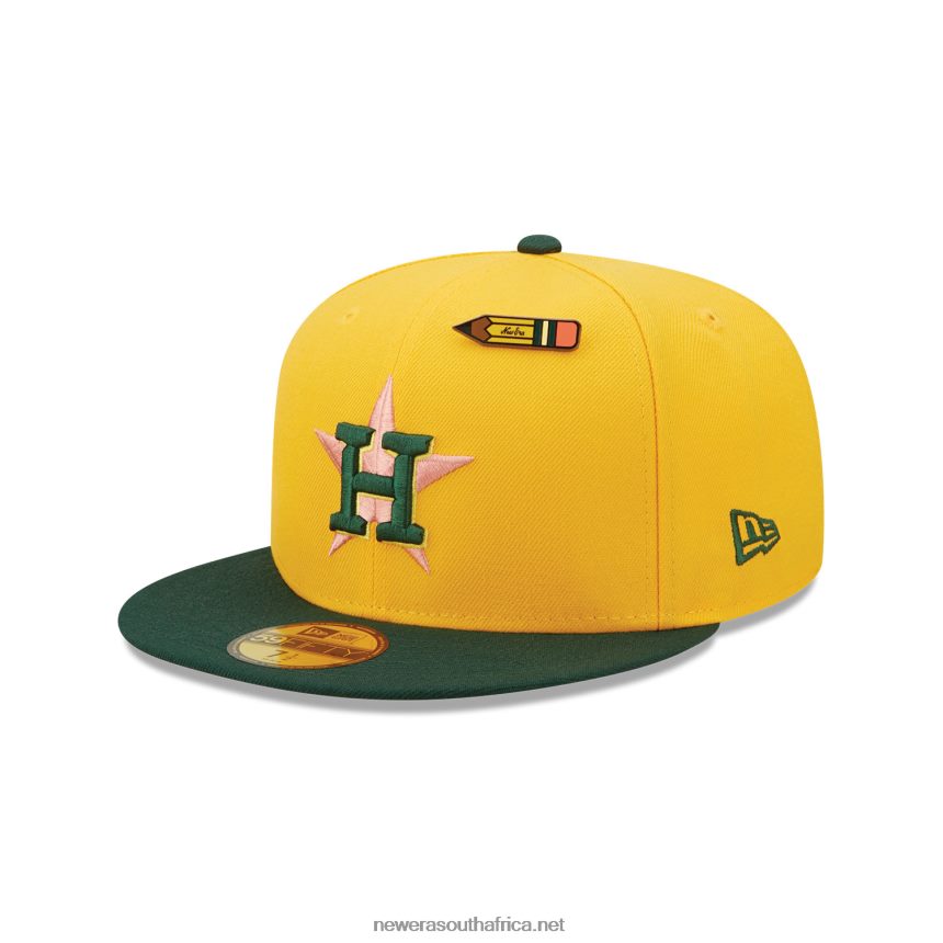 Houston Astros Back to School Yellow 59FIFTY Fitted Cap New Era TRBRBN665