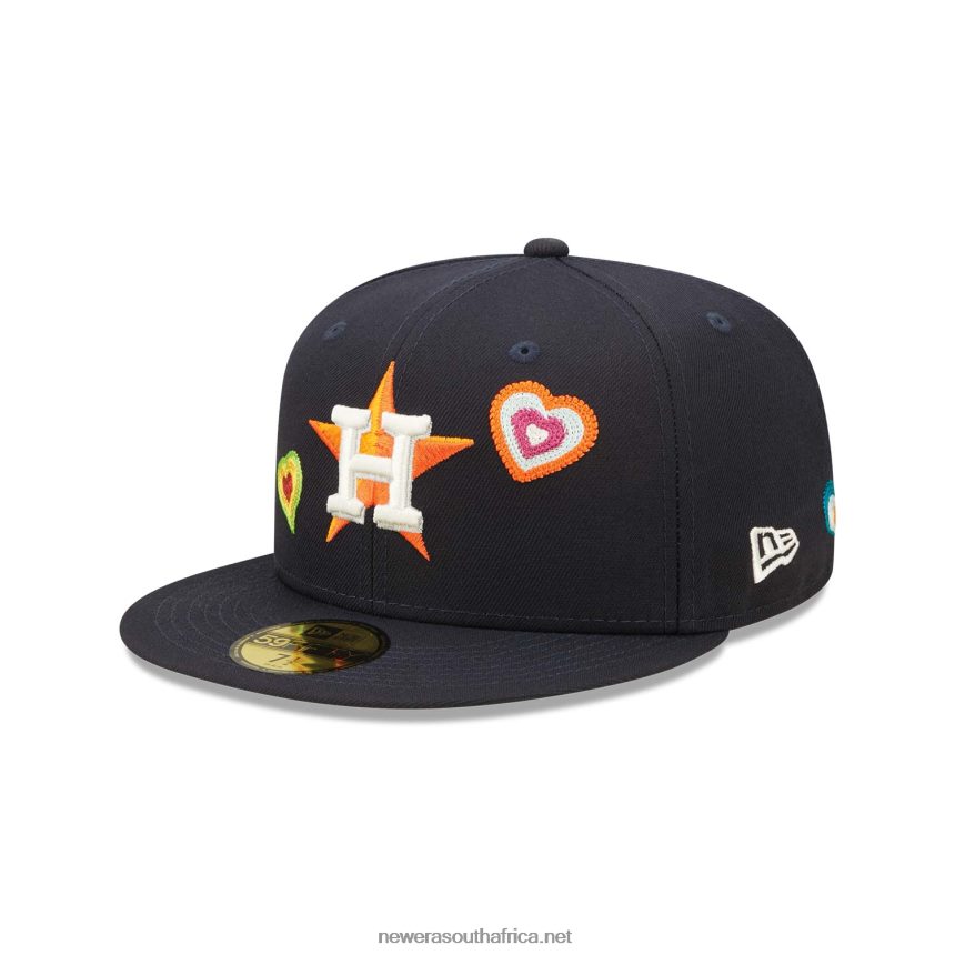 Houston Astros Chain Stitch Heart Navy 59FIFTY Fitted Cap New Era TRBRBN1068