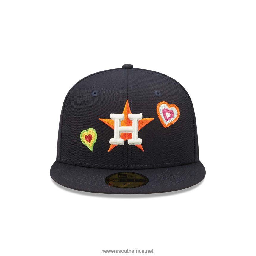 Houston Astros Chain Stitch Heart Navy 59FIFTY Fitted Cap New Era TRBRBN1068