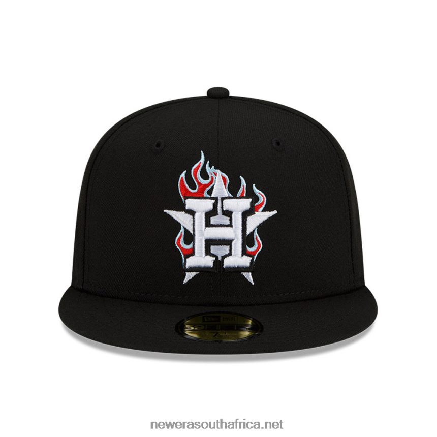Houston Astros MLB Team Fire Black 59FIFTY Fitted Cap New Era TRBRBN878