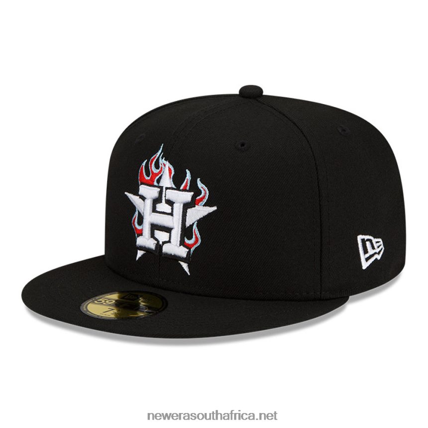 Houston Astros MLB Team Fire Black 59FIFTY Fitted Cap New Era TRBRBN878