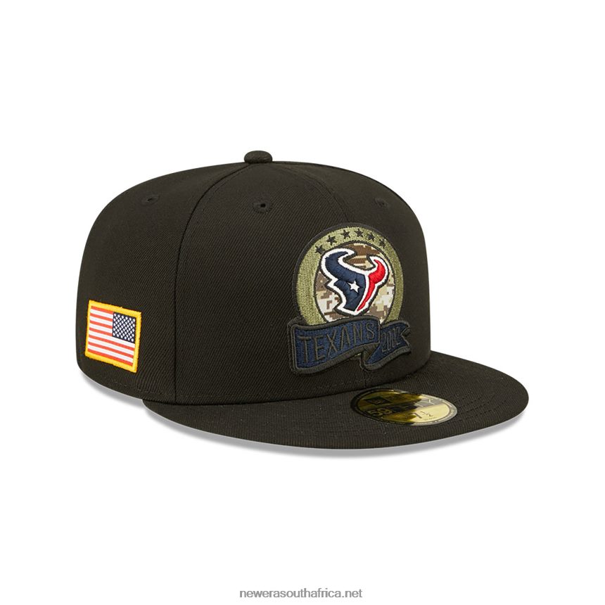 Houston Texans NFL Salute to Service Black 59FIFTY Fitted Cap New Era TRBRBN940