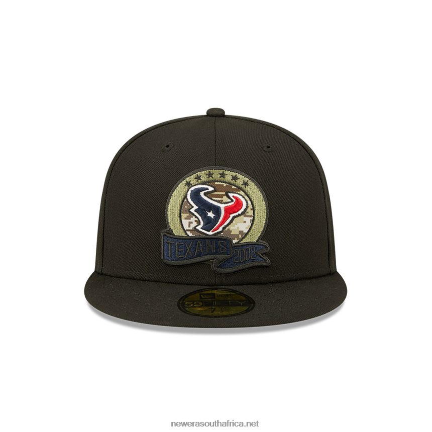 Houston Texans NFL Salute to Service Black 59FIFTY Fitted Cap New Era TRBRBN940
