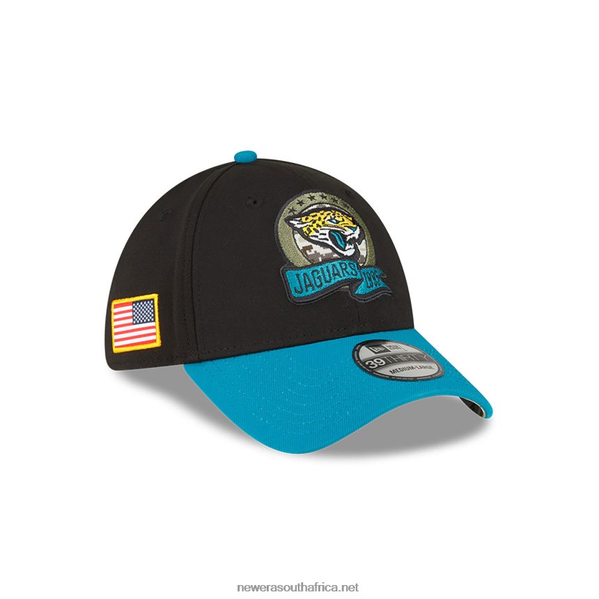 Jacksonville Jaguars NFL Salute to Service Black 39THIRTY Stretch Fit Cap New Era TRBRBN2196
