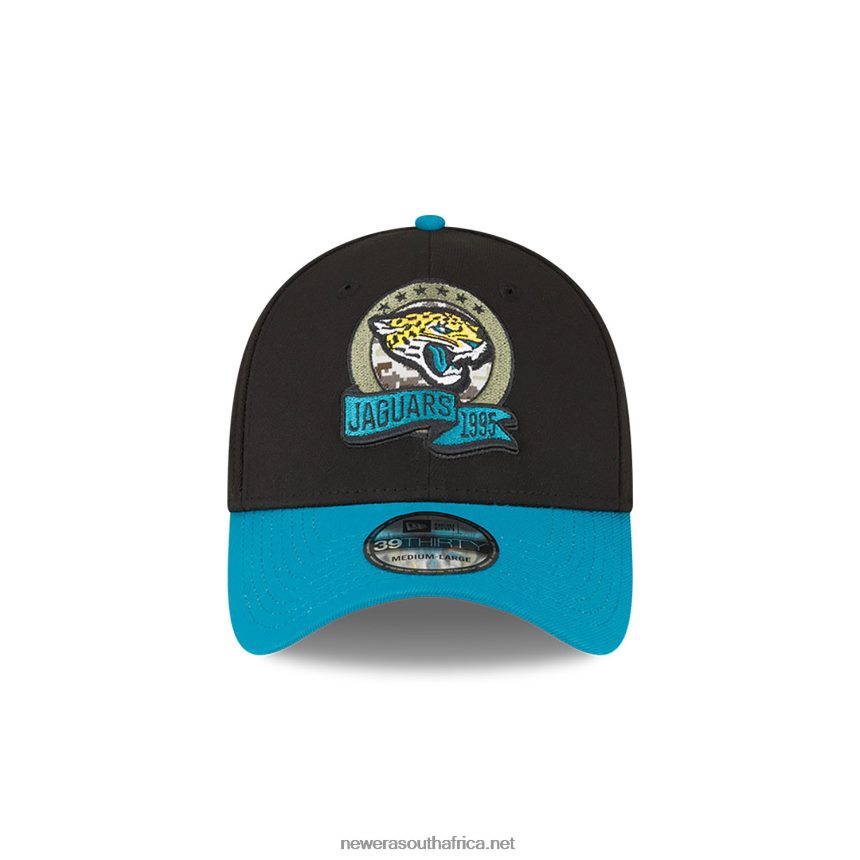 Jacksonville Jaguars NFL Salute to Service Black 39THIRTY Stretch Fit Cap New Era TRBRBN2196
