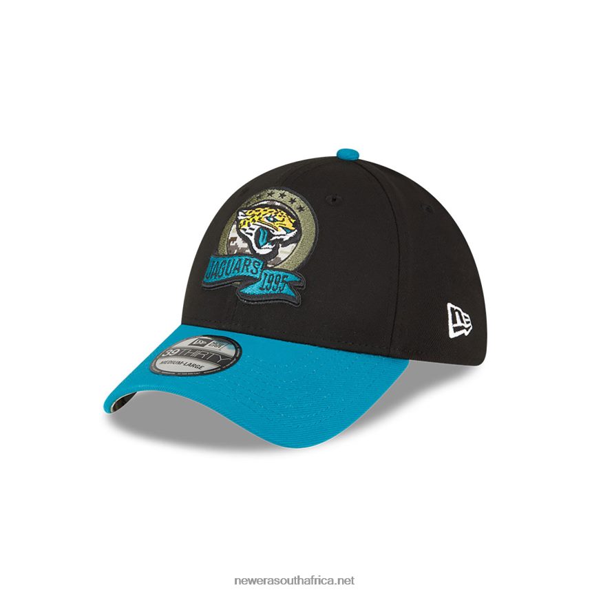 Jacksonville Jaguars NFL Salute to Service Black 39THIRTY Stretch Fit Cap New Era TRBRBN2196
