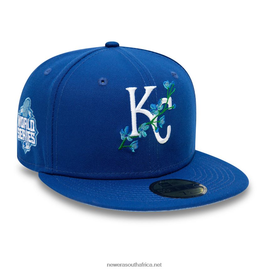 Kansas CIty Royals Side Patch Bloom Blue 59FIFTY Fitted Cap New Era TRBRBN959