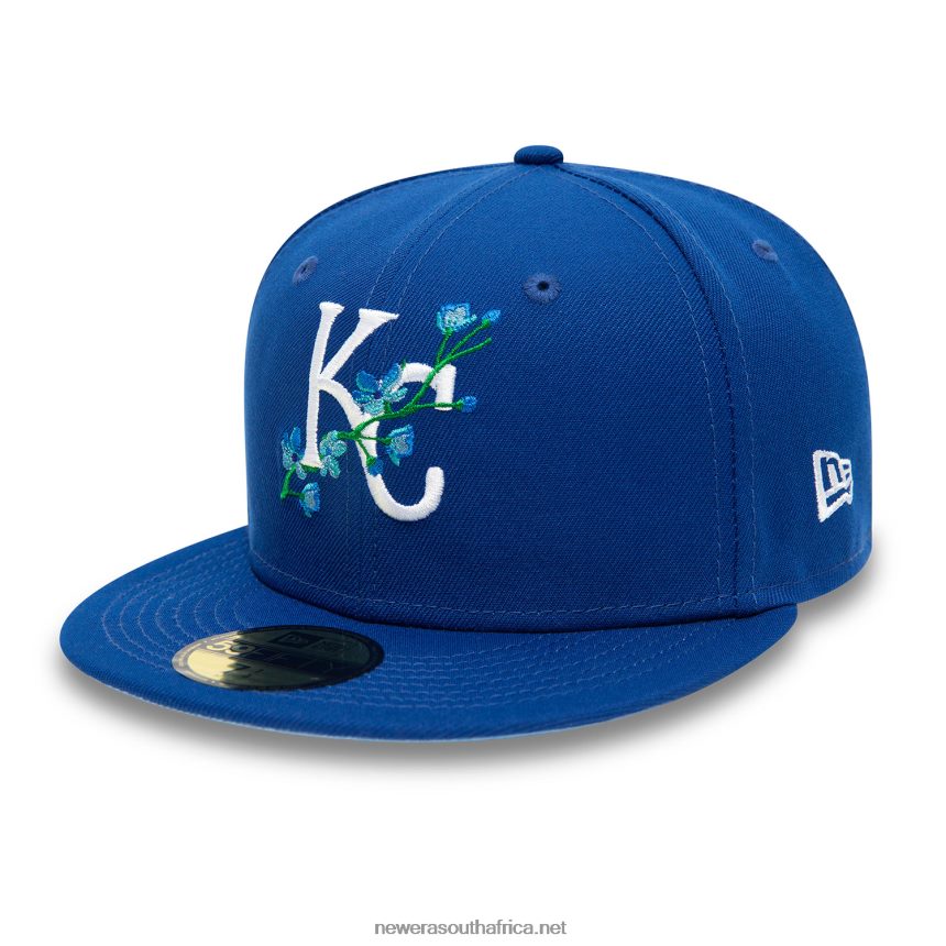 Kansas CIty Royals Side Patch Bloom Blue 59FIFTY Fitted Cap New Era TRBRBN959