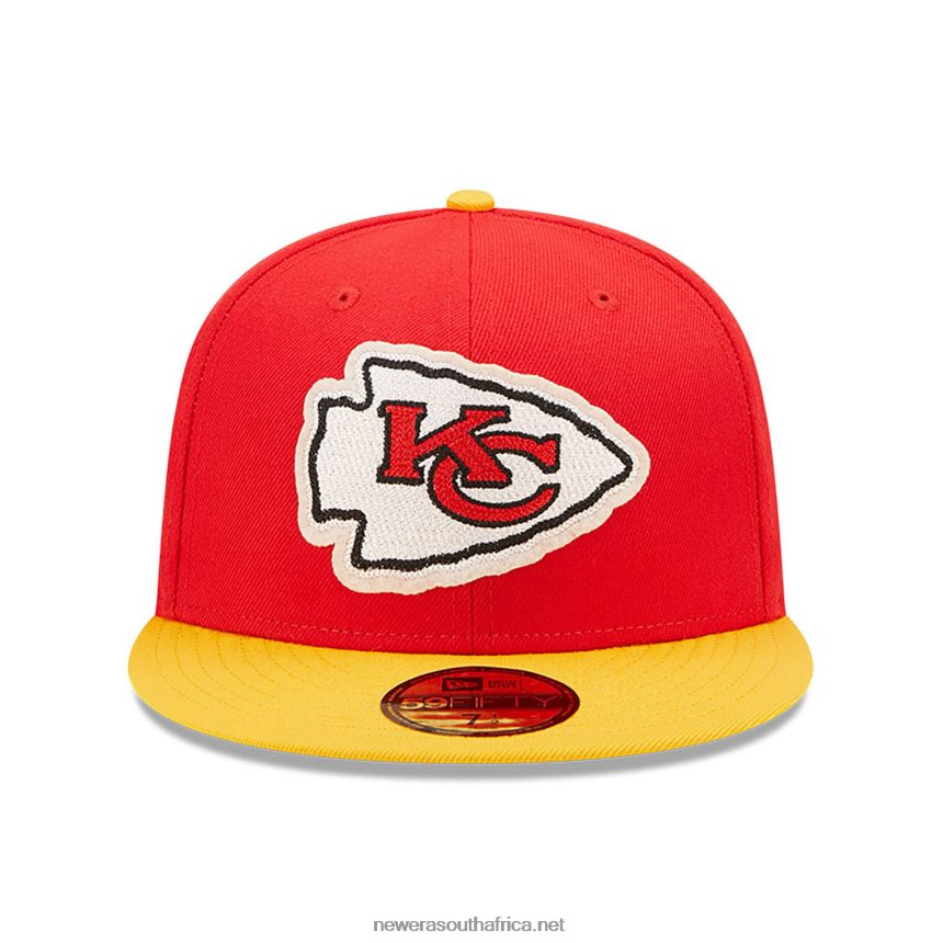 Kansas City Chiefs NE Letterman Red 59FIFTY Fitted Cap New Era TRBRBN406