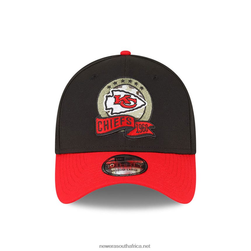 Kansas City Chiefs NFL Salute to Service Black 39THIRTY Stretch Fit Cap New Era TRBRBN2187