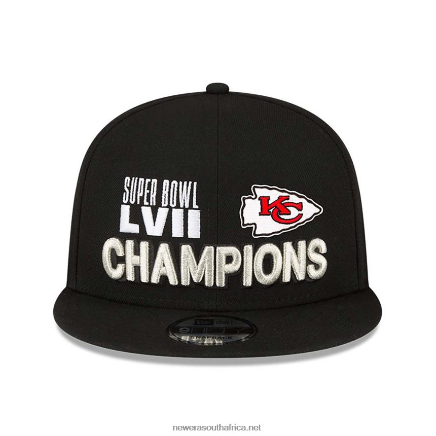 Kansas City Chiefs Super Bowl LVII Parade Black 9FIFTY Snapback Cap New Era TRBRBN1963