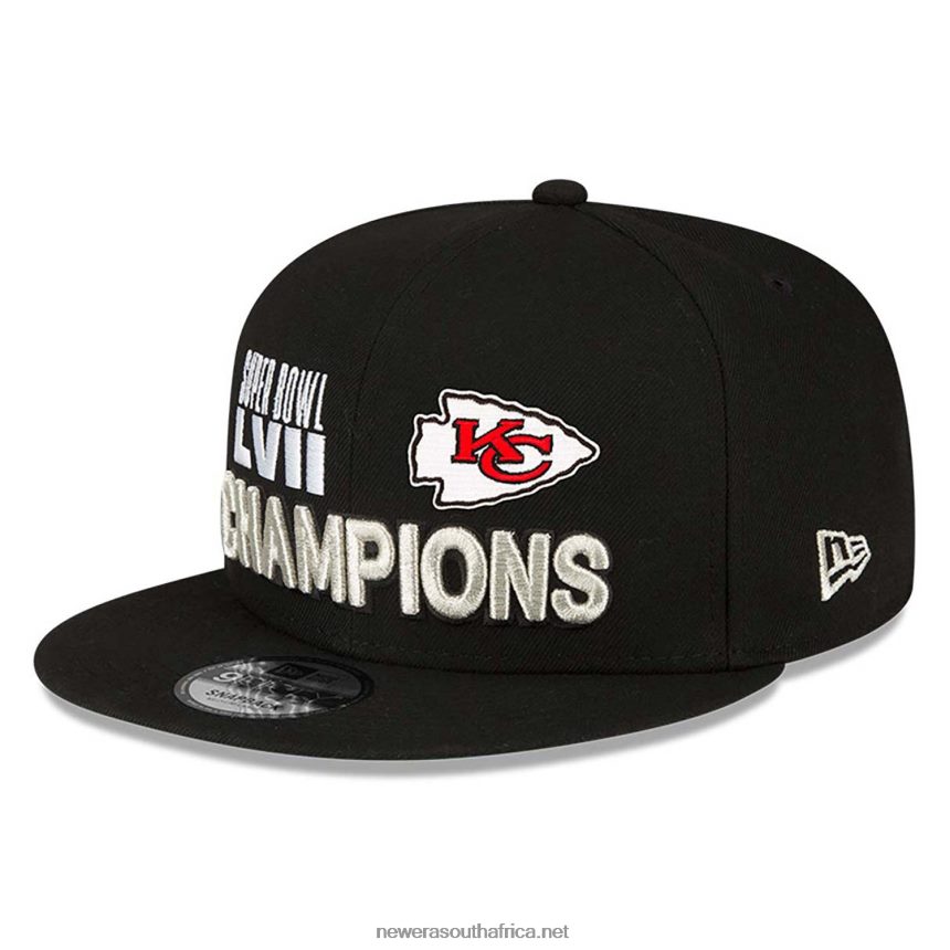 Kansas City Chiefs Super Bowl LVII Parade Black 9FIFTY Snapback Cap New Era TRBRBN1963