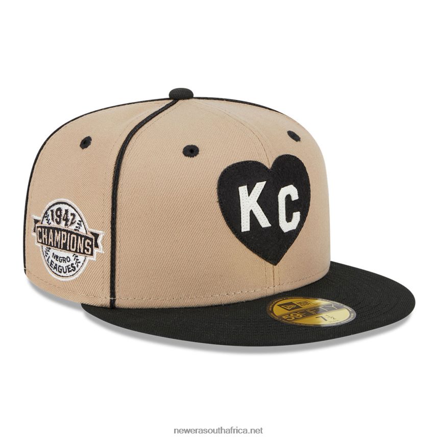 Kansas City Monarchs Negro League Beige 59FIFTY Fitted Cap New Era TRBRBN1041
