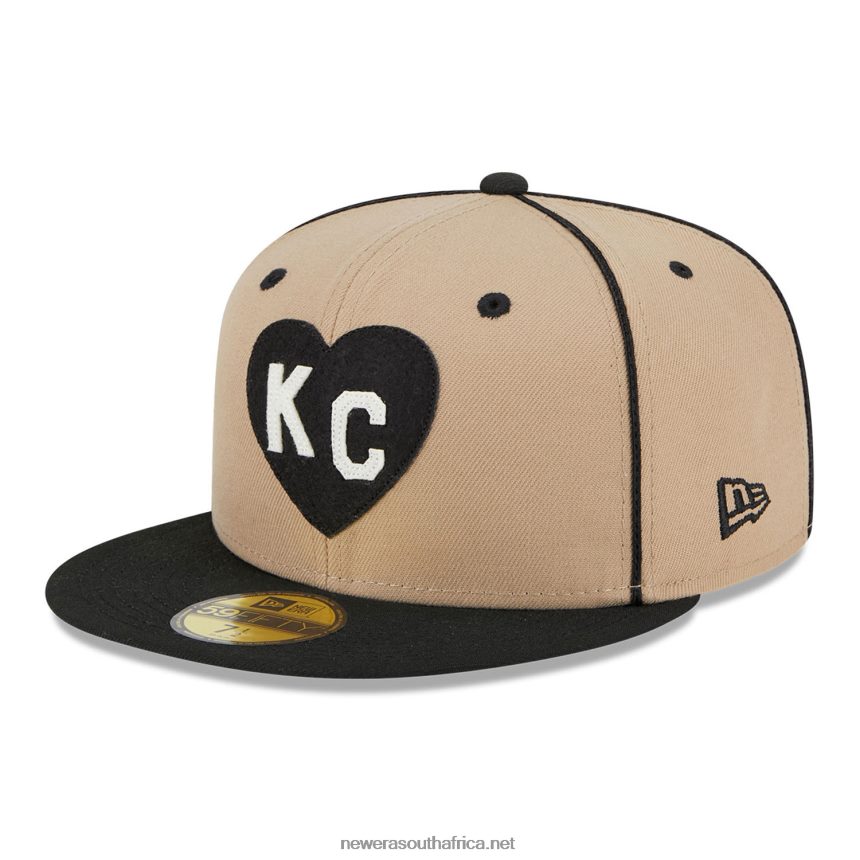 Kansas City Monarchs Negro League Beige 59FIFTY Fitted Cap New Era TRBRBN1041