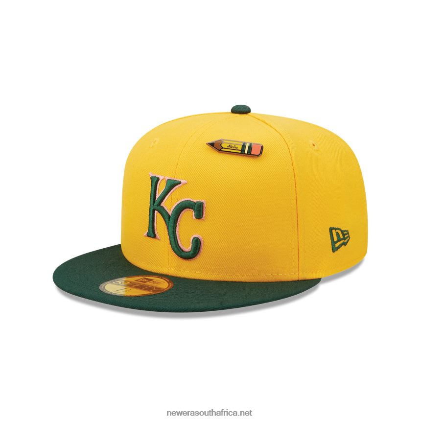 Kansas City Royals Back to School Yellow 59FIFTY Fitted Cap New Era TRBRBN111