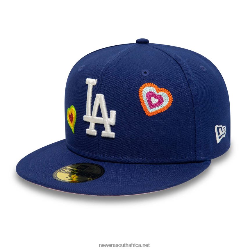 LA Dodgers Chain Stitch Heart Royal Blue 59FIFTY Fitted Cap New Era TRBRBN1008