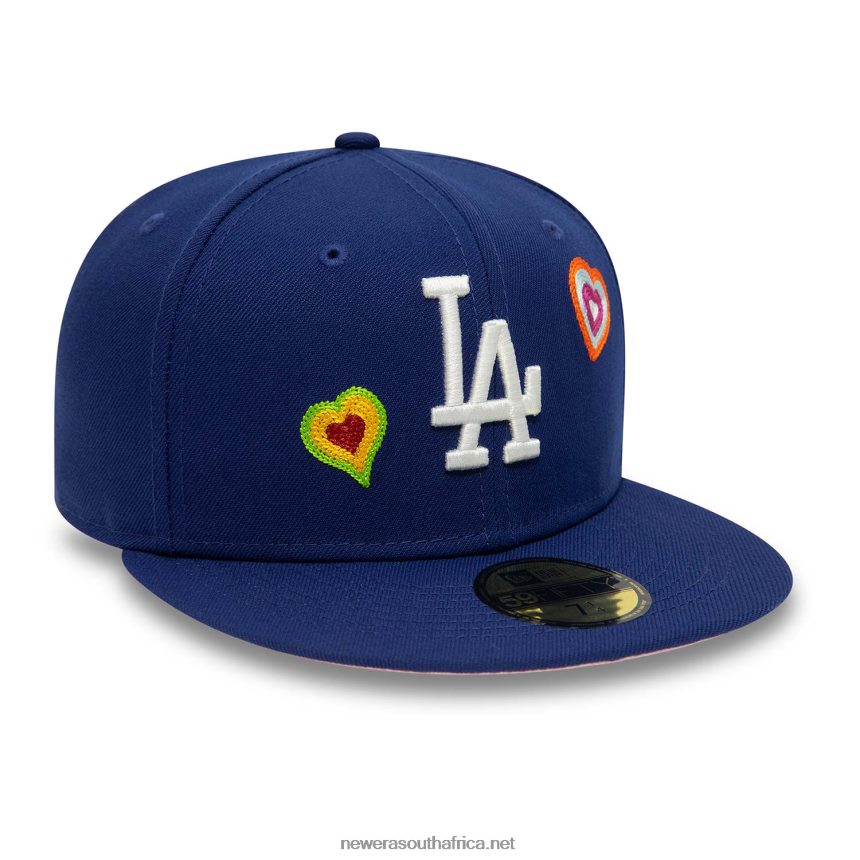 LA Dodgers Chain Stitch Heart Royal Blue 59FIFTY Fitted Cap New Era TRBRBN1008