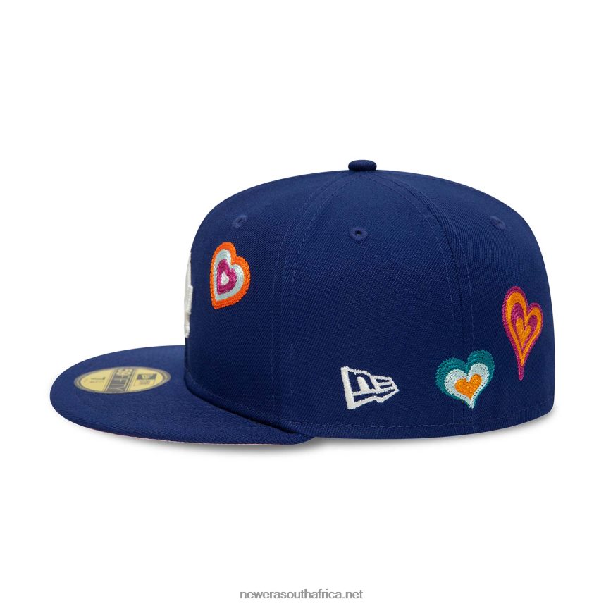 LA Dodgers Chain Stitch Heart Royal Blue 59FIFTY Fitted Cap New Era TRBRBN1008