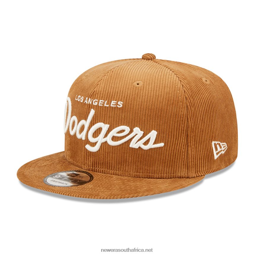 LA Dodgers Cord Script Brown 9FIFTY Snapback Cap New Era TRBRBN1914