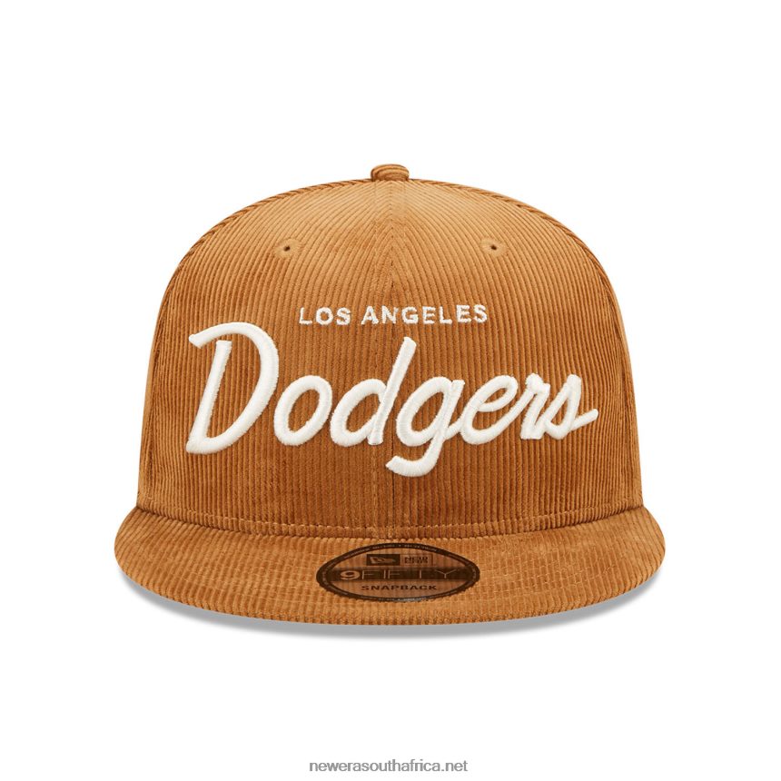 LA Dodgers Cord Script Brown 9FIFTY Snapback Cap New Era TRBRBN1914