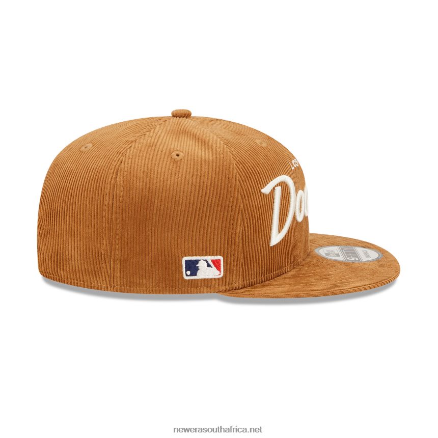 LA Dodgers Cord Script Brown 9FIFTY Snapback Cap New Era TRBRBN1914