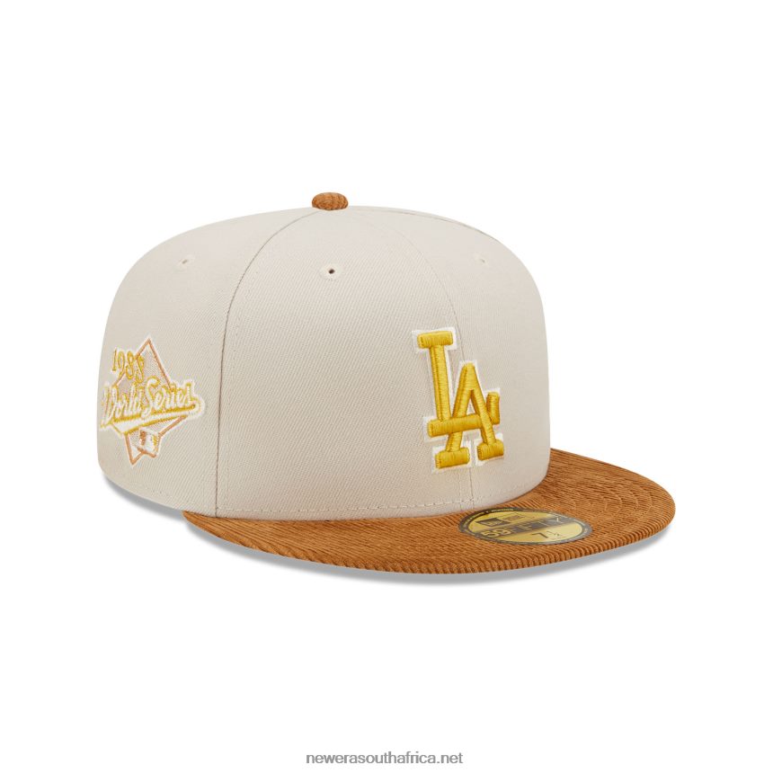 LA Dodgers Cord Visor Stone 59FIFTY Fitted Cap New Era TRBRBN886