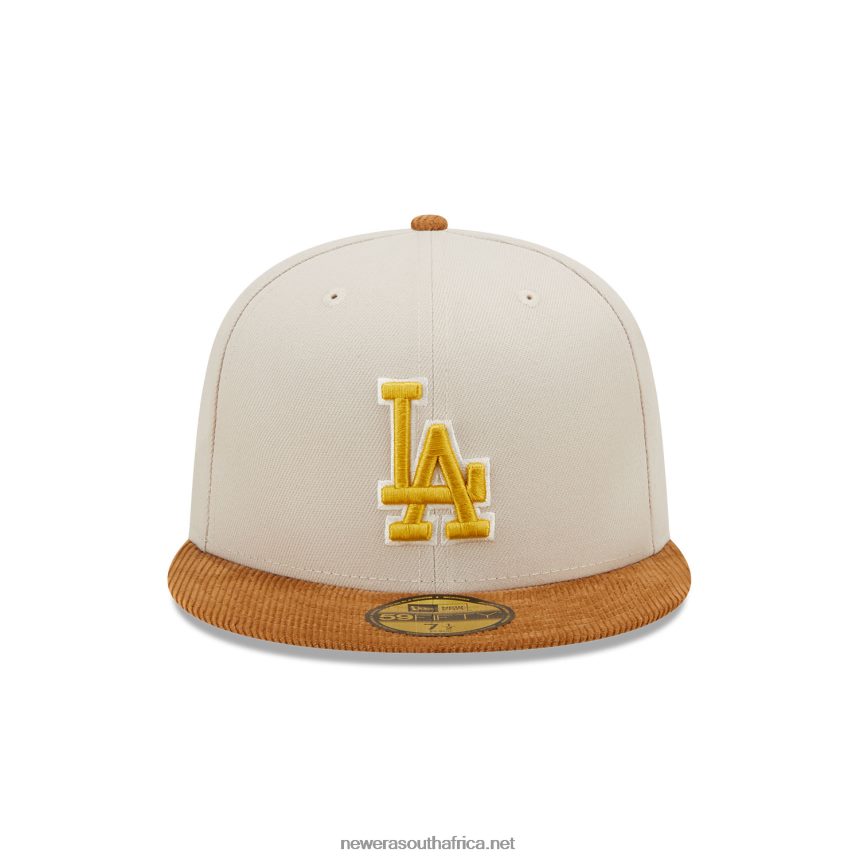 LA Dodgers Cord Visor Stone 59FIFTY Fitted Cap New Era TRBRBN886
