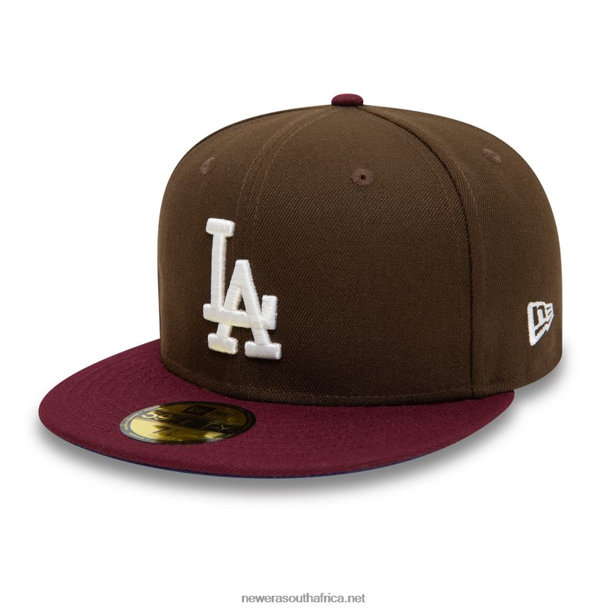 LA Dodgers Fall Colours Contrast Visor Brown 59FIFTY Fitted Cap New Era TRBRBN818