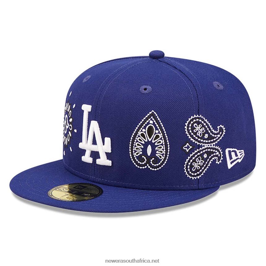 LA Dodgers MLB All Over Print Paisley Blue 59FIFTY Fitted Cap New Era TRBRBN314