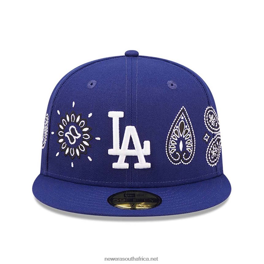 LA Dodgers MLB All Over Print Paisley Blue 59FIFTY Fitted Cap New Era TRBRBN314